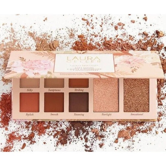 Essentials Soft Satins 6 Matte Eyeshadows + 2 Highlighters Palette LAURA GELLER - Picture 1 of 4
